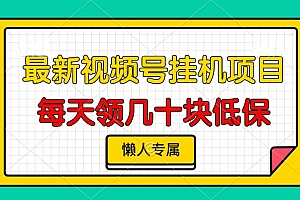 视频号挂机项目,每天几十块低保,懒人专属!