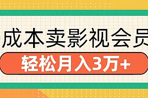 零成本卖影视会员,轻松月入3万+