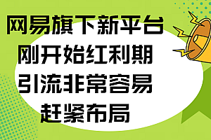 网易旗下新平台,刚开始红利期,引流非常容易,赶紧布局