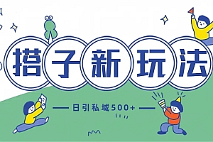 最新搭子玩法4.0-日引私域500+不违规
