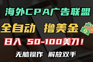 海外CPA全自动撸美金, 日入100+美金, 无脑操作,解放双手