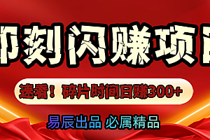 速看!零门槛即刻闪赚副业项目,轻松用碎片时间日赚300+!
