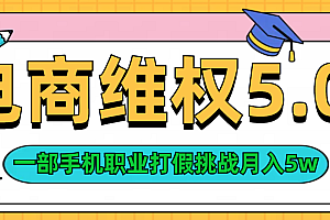 维权类目天花板玩法一部手机每天半小时不出门