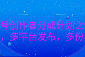 视频号创作者分成计划之情感赛道,多平台发布,多份收益