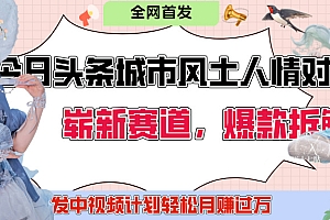 今日头条城市人文对比赛道,制造对立让粉丝站队,引发共鸣及自豪感,发中视频计划轻松月赚过万!