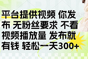 发布平台提供视频就有q 无粉丝要求 不看视频播放量