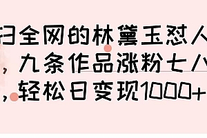 横扫全网的林黛玉怼人视频,九条作品涨粉七八万,轻松日变现 1000➕