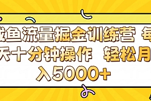 咸鱼流量虚拟掘金训练营 0成本每天十分钟操作 轻松月入5000+