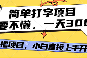 简单打字项目,只要不懒,多劳多得,零撸项目,直接开干!