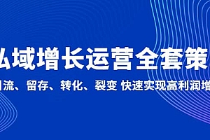 私域增长运营全套策略:引流、留存、转化、裂变 快速实现高利润增长