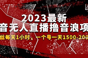 2023最新抖音无人直播撸音浪项目,0粉丝每天1小时,一个号一天1500-2000元
