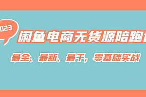 闲鱼电商无货源陪跑课,最全、最新、最干,零基础实战!