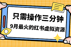一单50-288,一天8单收益500+小红书虚拟资源变现,视频课程+实操课