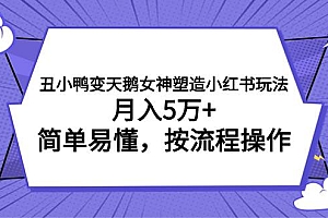 丑小鸭变天鹅女神塑造小红书玩法,月入5万+,简单易懂,按流程操作