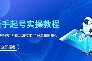 新手起号实操教程,掌握各种起号的玩法技术,了解流量的核心