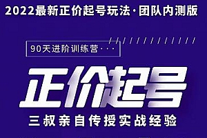 三叔-2022最新正价起号玩法,3小时干货内容,团队内测版