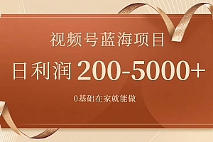 视频号蓝海项目,0基础在家也能做,一天200-5000+【附266G资料】