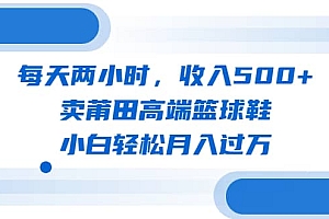 每天两小时,收入500+,卖莆田高端篮球鞋,小白轻松月入过万(教程+素材)