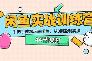 闲鱼实战训练营:手把手教您玩转闲鱼,从0到盈利实操(44节课时)