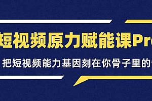 短视频原力赋能课Pro,把短视频能力基因刻在你骨子里的课(价值4999元)