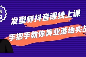 发型师抖音课线上课,手把手教你美业落地实战【41节视频课】