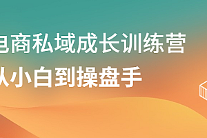 电商私域成长训练营,从小白到操盘手