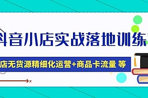 抖音小店实战落地训练营:抖店无货源精细化运营,商品卡流量等等(22节)