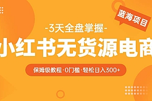 2023小红书无货源电商【保姆级教程从0到日入300】爆单3W
