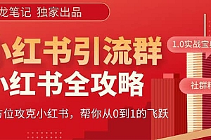 价值980元的《小红书运营和引流课》,日引100高质量粉