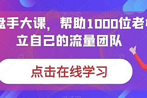 IP-操盘手大课,帮助1000位老板建立自己的流量团队(13节课)