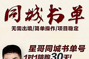 星哥同城教育书单号课程,无需出境简单操作项目稳定