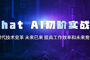 Chat AI初阶实战课,AI时代技术变革 未来已来 提高工作效率和未来竞争力