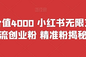 首发价值4000 小红书无限艾特暴力引流创业粉 精准粉揭秘教程