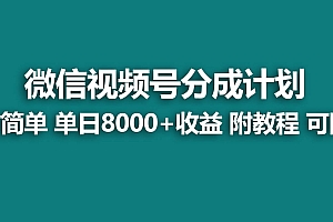 【蓝海项目】视频号分成计划,快速开通收益,单天爆单8000+,送玩法教程