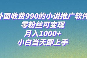 小说推广软件,零粉丝可变现,月入1000+,小白当天即上手【附189G素材】