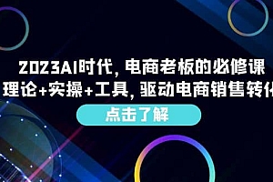 2023AI·时代,电商老板的必修课,理论+实操+工具,驱动电商销售转化