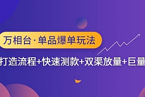 万相台·单品爆单玩法,单爆打造流程+快速测款+双渠放量+巨量引爆