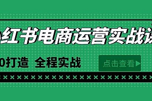 最新小红书·电商运营实战课,从0打造  全程实战(65节视频课)