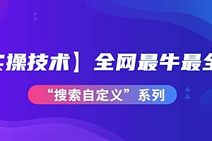 【实操技术】全网最牛最全的“搜索自定义”系列!价值698元