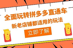 全面玩转拼多多直通车,新老店铺都适用的玩法(12节精华课)