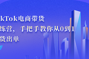 TikTok电商带货训练营,手把手教你从0到1带货出单