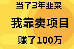当了3年韭菜,我靠卖项目赚了100万