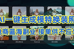 AI制作一键生成模特换装照,电商蓝海副业供不应求