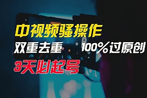 中视频骚操作,双重去重100%过原创,3天比必起号,简单无脑,月入3W+