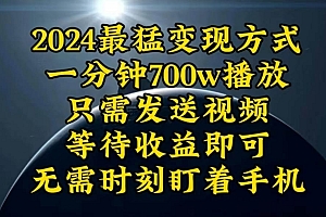 一分钟700W播放,暴力变现,轻松实现日入3000K月入10W