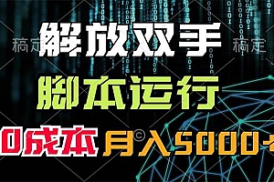 解放双手,脚本运行,0成本月入5000+