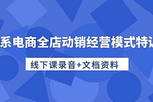 淘系电商全店动销经营模式特训营,线下课录音+文档资料