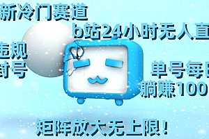 最新冷门赛道,b站24小时无人直播,0违规0封号,单号每日躺赚100+,矩阵放大无上限!