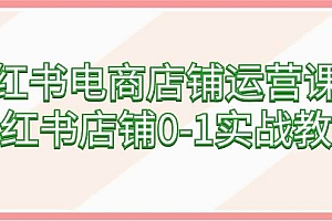 小红书电商店铺运营课程,小红书店铺0-1实战教学(60节课)