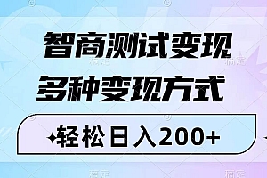 智商测试变现,轻松日入200+,几分钟一个视频,多种变现方式(附780G素材)